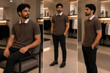 A-X CONTRAST COLLAR POLO T-SHIRT
