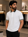 A-X CONTRAST COLLAR POLO T-SHIRT
