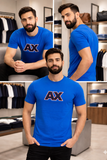 A-X EMBROIDERED AX CREWNECK ROUND NECK T-SHIRT