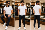 TMY STRIPED COLLAR POLO T-SHIRT