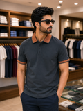 TMY CONTRAST COLLAR POLO T-SHIRT