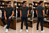 TMY CONTRAST COLLAR POLO T-SHIRT