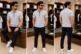 HG BSS IMP ZIP-NECK PERFORMANCE POLO T-SHIRT