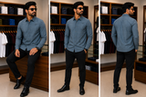 IMP DESIGNER TEXTURED WINDOWPANE CASUAL CHECKS SHIRT