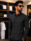 IMP PREMIUM TEXTURED PINSTRIPE CASUAL STRIPE SHIRTS