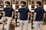 LCST TRIPLE-CONTRAST CLASSIC FIT POLO T-SHIRT