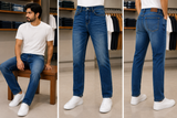ZAR MID-BLUE VINTAGE WASH STRAIGHT FIT JEANS