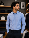 A-X TEXTURED LIGHT BLUE PLAIN SHIRT