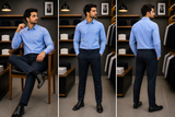 A-X TEXTURED LIGHT BLUE PLAIN SHIRT