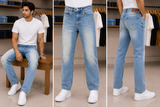 DSL INDUSTRY VINTAGE LIGHT BLUE STRAIGHT FIT JEANS