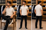 BLMN LOGO STRIPE POLO T-SHIRT