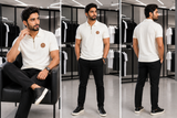 BLMN ZIP-NECK EMBLEM POLO T-SHIRT