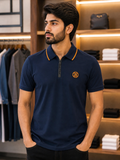 BLMN ZIP-FRONT PIQUÉ POLO T-SHIRT