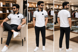 BLMN LOGO STRIPE POLO T-SHIRT