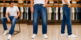 HG BSS MENSWEAR | PREMIUM STRAIGHT FIT MID-WASH JEANS