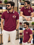 TMY HERITAGE CREST PIQUÉ COTTON POLO T-SHIRT