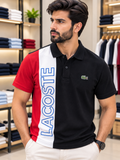 LCST TRI-COLOR PANEL BRANDED POLO T-SHIRT