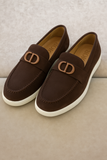 DIO R SUEDE CD LOGO LOAFERS