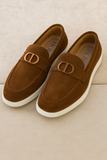 DIO R SUEDE CD LOGO LOAFERS