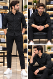 A-X MINIMALIST EMBROIDERED LOGO FORMAL/CASUAL PLAIN SHIRT