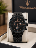 Maserati Black Stainless Steel Chronograph metal strap original Watch