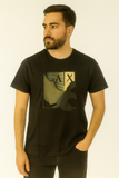 A-X BLACK ROUND NECK T-SHIRT
