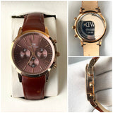 DW QUARTZ CHRONO LEATHER STRAP WATCH