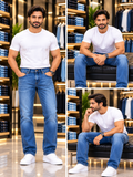 USP A REGULAR FIT VINTAGE STONE WASH BLUE JEANS