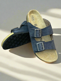 BRKN STRIPES LEATHER SLIPPER
