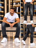 EMP EA7 SLIM FIT WASHED BLACK STRETCH JEANS