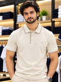 ZEGNA CONTRAST TRIM PLACKET POLO T-SHIRT