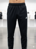 ADS BLACK TRACK PANTS WITH WHITE THREE STRIPES NS LYCRA DRIFIT TRACK