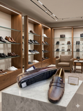 TMY Premium Dark Brown Pebble-Grain Penny Loafers