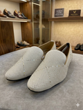 BLUE HILLS Sparkling Cream Embellished Loafers