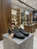 Tommy hilfiger Sophisticated Black Textured Leather Horsebit Loafers