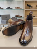 LV Men’s Burnished Mahogany Leather Chelsea Boots