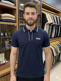 C-K CONTRAST PIPING PIQUE POLO T-SHIRT