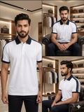 TMY CONTRAST PANEL PIQUE POLO T-SHIRT