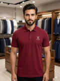 A-X EMBROIDERED GRAPHIC PIQUE POLO T-SHIRT