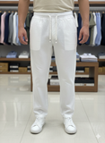 LINEN RELAXED FIT DRAWSTRING LINEN BLEND PANTS
