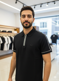 LCST BLACK POLO WITH CROCODILE CREST ON BACK POLO T-SHIRT