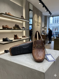 TMY Premium Tan Woven-Leather Horsebit Loafers