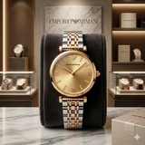 Emporio Armani Two-Tone Crystal-Accent Dress women's Watch