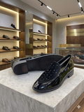 BLUE HILLS Luxury Studded Patent Leather Loafers