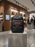 BOSS Men's Signature Matte Black Backpack