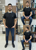 HG BSS CONTRAST COLLAR POLO T-SHIRT