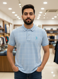 USP A WINDOWPANE CHECK POLO T-SHIRT