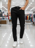 TMY SOLID BLACK DENIM RELAX FIT JEANS