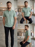 A-X TAPE LOGO PIQUE POLO T-SHIRT