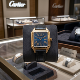 Cartier Santos-Dumont "Le Brésil" leather strap watch